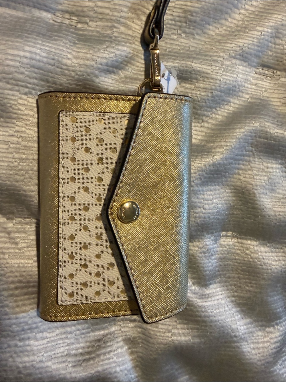 Michael Kors Metallic Gold Card Wallet Wristlet